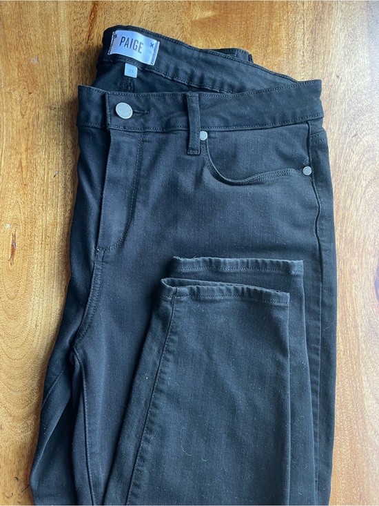 PAIGE Denim - PAIGE Jeans Black Verdugo Ankle High-Rise Denim Pants Size 33